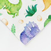 Cute Neon Waterverf Dinosaur Pattern Fleece Deken (Hoek)
