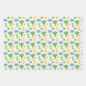 Cute Neon Waterverf Dinosaur Pattern Inpakpapier Vel (Voorkant 3)