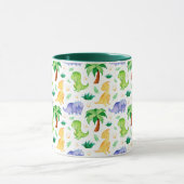Cute Neon Waterverf Dinosaur Pattern Mok (Midden)