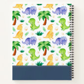 Cute Neon Waterverf Dinosaur Pattern Notitieboek (Achterkant)