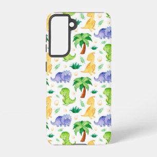 Cute Neon Waterverf Dinosaur Pattern Samsung Galaxy Hoesje