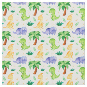 Cute Neon Waterverf Dinosaur Pattern Stof