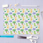 Cute Neon Waterverf Dinosaur Pattern Tissuepapier (Craft)