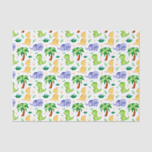 Cute Neon Waterverf Dinosaur Pattern Tissuepapier
