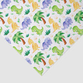 Cute Neon Waterverf Dinosaur Pattern Tissuepapier (Detail)