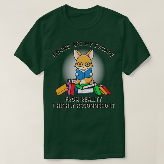 Cute Nerd Fox die een boek leest T-shirt (Design voorkant)