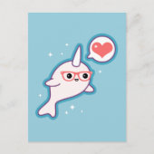 Cute Nerd Narwhal Briefkaart (Voorkant)