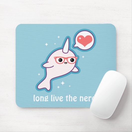 Cute Nerd Narwhal Muismat (Met muis)