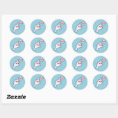 Cute Nerd Narwhal Ronde Sticker (Vel)