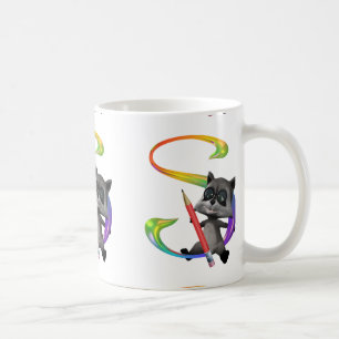 Cute Nerd Raccon Monogram S Koffiemok