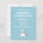 Cute Nerd Unicorn Invitations de fête d'anniversai (Dos)