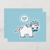 Cute Nerd Unicorn Invitations de fête d'anniversai (Devant / Derrière)