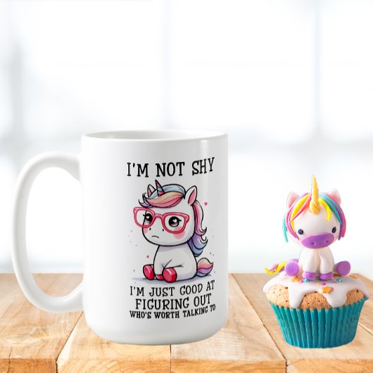 Cute Nerdy Unicorn Mug : timide et adorable