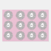 Cute Nest & Egg Personalized Initialen & Name Pink Inpakpapier Vel (Voorkant 2)