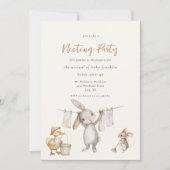 cute Nesting / baby shower Party Watercolor Kaart (Voorkant)