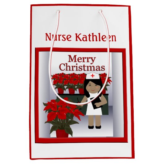 Cute Neurse 1 Med kerstcadeau Medium Cadeauzakje (Voorkant)