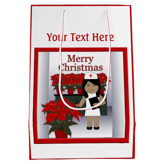 Cute Neurse 1 Med kerstcadeau Medium Cadeauzakje (Achterkant)