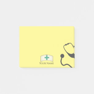 Cute Neurses Pet Medical Stethoscoop Gele naam Post-it® Notes