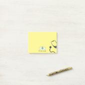 Cute Neurses Pet Medical Stethoscoop Gele naam Post-it® Notes (Op bureau)