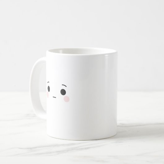 Cute Neutral Face Mug Minimal Coffee Cup (Devant gauche)