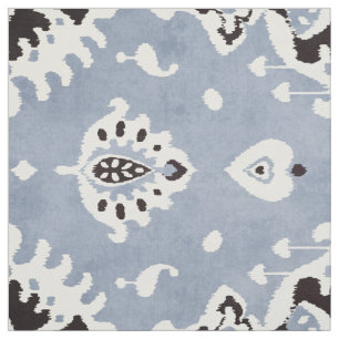 Cute neutrale grijze blauwe ikat tribale patronen stof