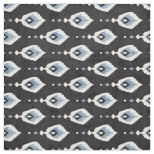 Cute neutrale grijze blauwe ikat tribale patronen stof