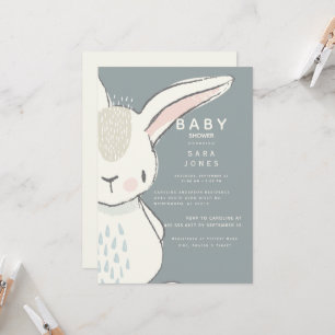 Cute Neutrale Waterverf Rabbit Baby shower Kaart