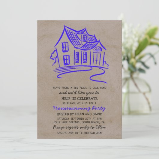 Cute New Accueil Invitations de réchauffement ména (Debout devant)