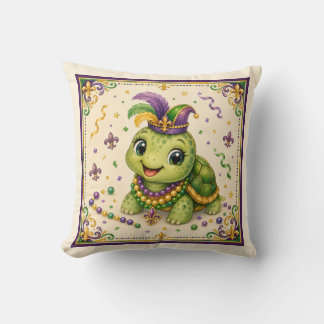 Cute New Orleans Mardi Gras Schildpad Worp Kussen