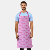 Cute New Pink Monogram Bakers Apron Schort (Gedragen)