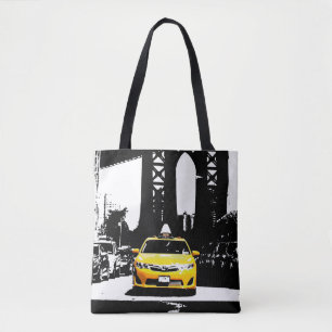 Cute New York City Nyc Yellow Taxi Brooklyn Bridge Draagtas