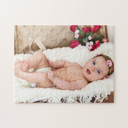 Cute Newborn Baby Baby Uw eigen foto Legpuzzel (Horizontaal)