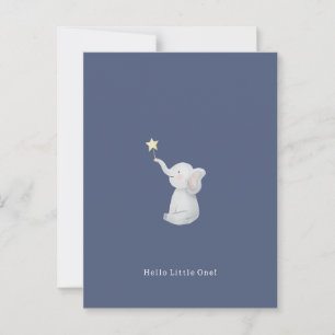 Cute Newborn Baby Hello Little One Elephant Card. Briefkaart