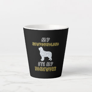 Cute Newfie Mijn Newfoundland Ate My Homework Latte Mok