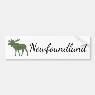 Cute Newfoundland mose tartan bumper sticker
