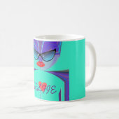 Cute Nice &Lovely Heart Selfie. Mug Wrap (Devant droit)