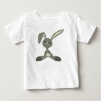 Cute Nieuwsgierige Cartoon Konijn Baby T-Shirt
