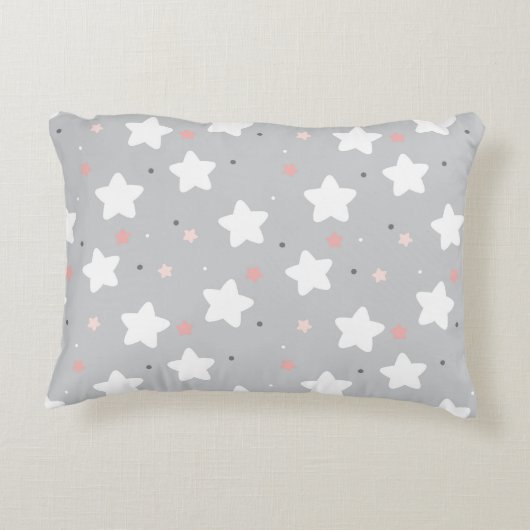 Cute Night Sky met aangepaste monogram en naam Accent Kussen (Achterkant)