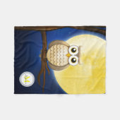 Cute Night Wise Owl | Decoratief Fleece Deken (Voorkant (Horizontaal))