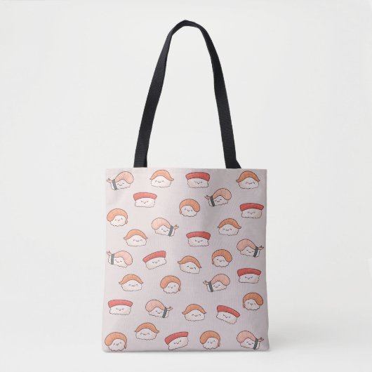 Cute Nigiri Sushi Seamless Pattern Draagtas (Voorkant)