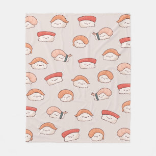 Cute Nigiri Sushi Seamless Pattern Fleece Deken