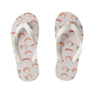 Cute Nigiri Sushi Seamless Pattern Kinder Teenslippers