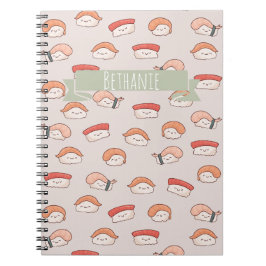 Cute Nigiri Sushi Seamless Pattern Notitieboek