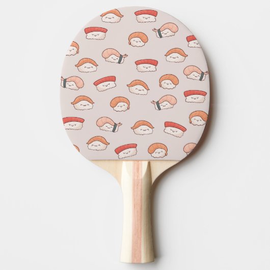 Cute Nigiri Sushi Seamless Pattern Tafeltennisbatje (Voorkant)