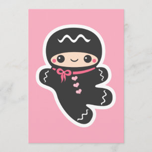 Cute Ninja Baby Shower Invitations Kaart