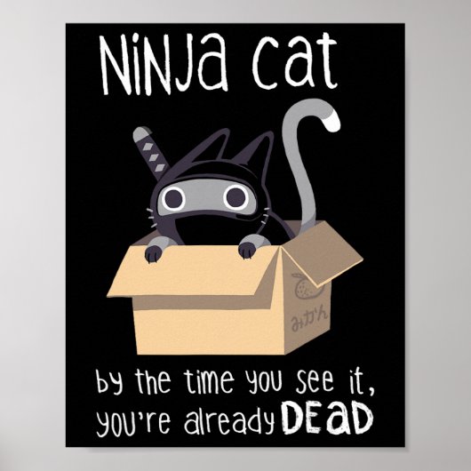 Cute Ninja Cat Poster (Voorkant)
