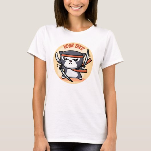 Cute Ninja Cat T-shirt (Voorkant)