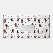 Cute Ninja Guerrier Enfants Noir & Rouge Motif (Clavier et souris)