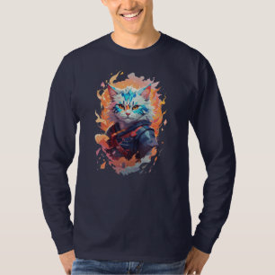Cute Ninja Kat Warrior Ontwerp T-shirt