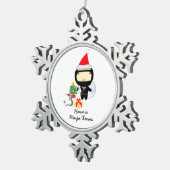 Cute Ninja Kerstmis Tin Sneeuwvlok Ornament (Rechts)